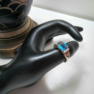 Deep Blue Topaz Ring